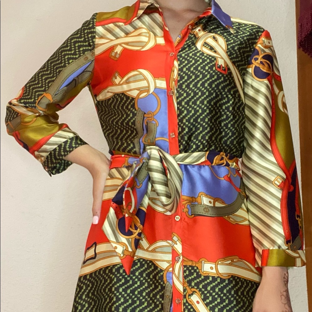 Zara printed midi dress